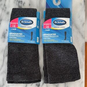 Dr. Scholl's Women's graduated compression Knee High Socks - Charcoal NWT- 2 prs